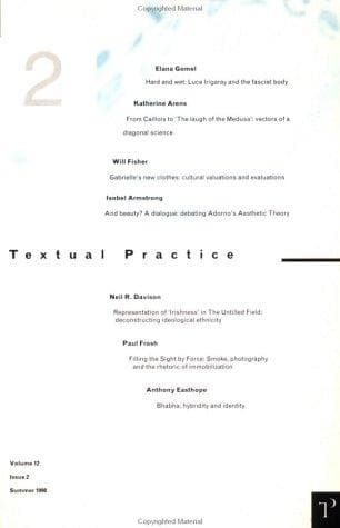 Tapa de Textual Practice (Textual Practice , Vol 12, No 2)