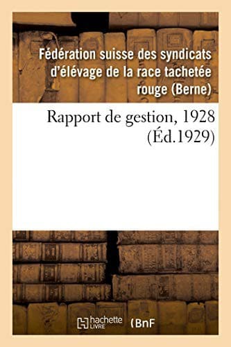 Tapa de Rapport de gestion, 1928