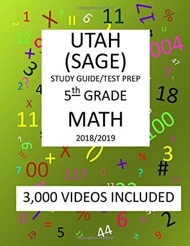 Tapa de 5th Grade UTAH SAGE, 2019 MATH, Test Prep :