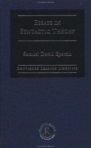 Tapa de Essays in syntactic theory