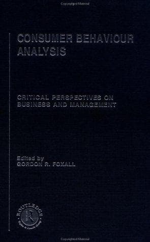 Tapa de Consumer Behaviour Analysis (Critical Perspectives on Business and Management)