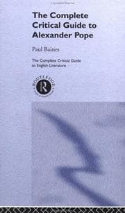 Tapa de The complete critical guide to Alexander Pope