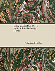 Tapa de String Quartet No.3 Op.44 No.1 - A Score for Strings