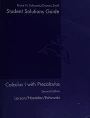 Tapa de Student Study And Solutions Guide: By Bruce Edwards: Used with ...Larson-Calculus I with Precalculus