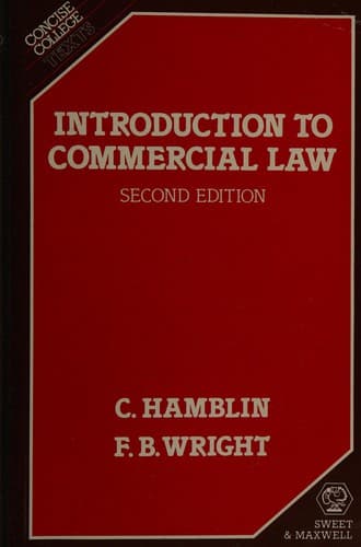 Tapa de Introduction to commercial law