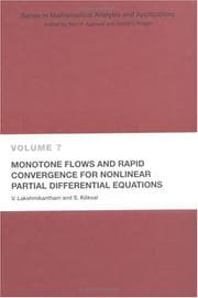 Tapa de MONOTONE FLOWS AND RAPID CONVERGENCE FOR NONLINEAR PARTIAL DIFFERENTIAL EQUATIONS