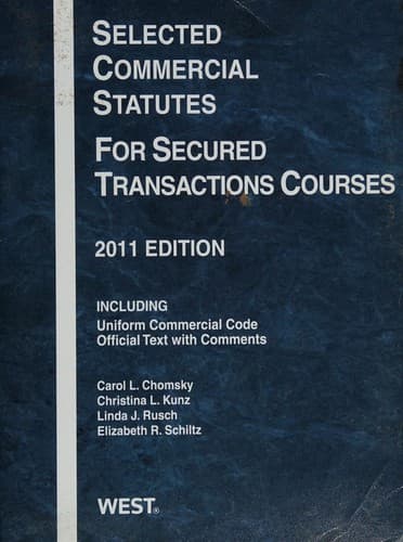 Tapa de Selected commercial statutes