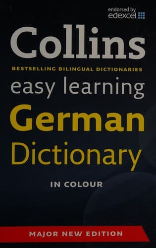 Tapa de Collins easy learning German dictionary