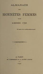 Tapa de Almanach des honnêtes femmes, pour l'année 1790