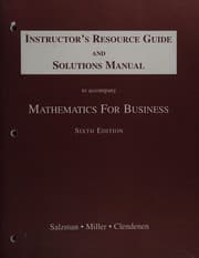 Tapa de Instructor's resource guide and solutions manual to accompany Mathematics for business