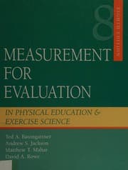 Tapa de Measurement for evaluation in physical education and exercise science