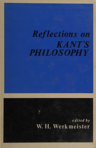 Tapa de Reflections on Kant's philosophy