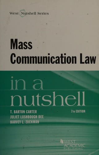 Tapa de Mass communication law in a nutshell