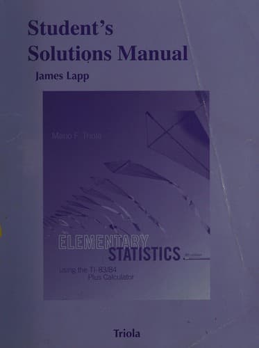 Tapa de Student's Solutions Manual for Elementary Statistics Using the TI-83/84 Plus Calculator