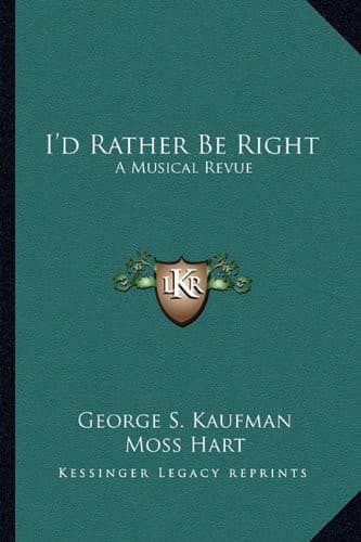 Tapa de I'd Rather Be Right