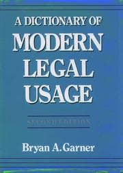 Tapa de A dictionary of modern legal usage