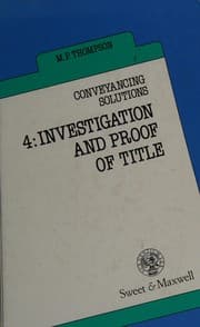 Tapa de Investigation and Proof of Title (Conveyancing Solutions)