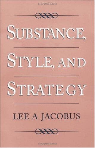 Tapa de Substance, style, and strategy