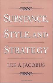 Tapa de Substance, style, and strategy