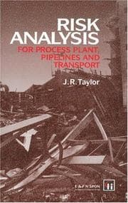 Tapa de Risk analysis for process plant, pipelines and transport