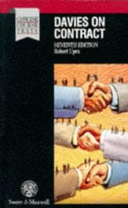 Tapa de Davies on Contract (Concise Course Texts)