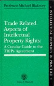 Tapa de Trade Related Aspects of Intellectual Property Rights (Intellectual Property in Practice)