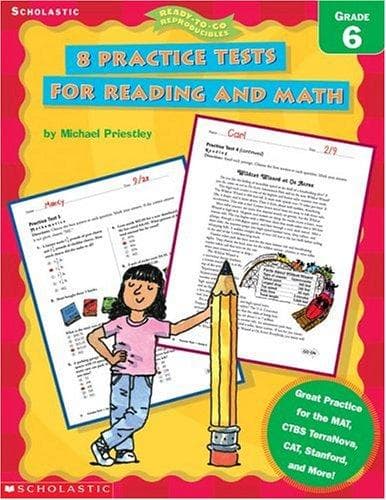 Tapa de 8 Practice Tests for Reading and Math