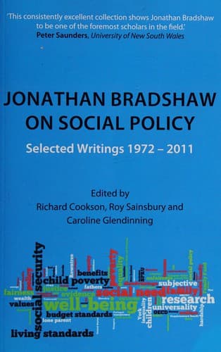 Tapa de Jonathan Bradshaw on social policy