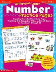 Tapa de Number Practice Pages (Write-and-Learn, Grades PreK-1)