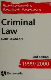 Tapa de Criminal Law (Butterworths Student Statutes)