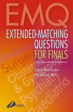 Tapa de Extended matching questions for finals