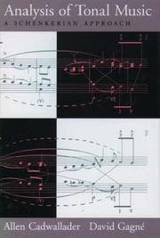 Tapa de Analysis of tonal music