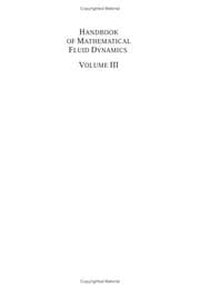Tapa de Handbook of mathematical fluid dynamics