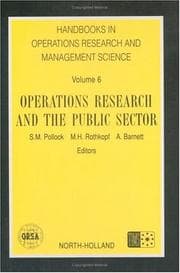 Tapa de Operations research and the public sector