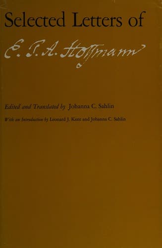 Tapa de Selected letters of E. T. A. Hoffmann