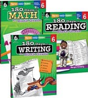 Tapa de 180 Days of Practice for Sixth Grade  6th Grade Workbooks for Kids Ages 10-12, Includes 180 Days of Reading, 180 Days of Writing, 180 Days of Math