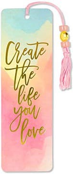 Tapa de Watercolor Sunset Beaded Bookmark