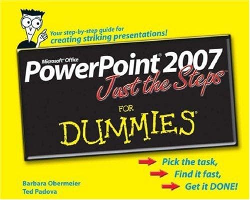 Tapa de PowerPoint 2007 Just the Steps For Dummies