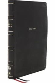 Tapa de NKJV, Reference Bible, Super Giant Print, Leathersoft, Black, Thumb Indexed, Red Letter Edition, Comfort Print