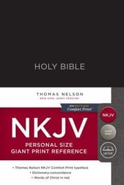 Tapa de NKJV, Reference Bible, Personal Size Giant Print, Hardcover, Black, Red Letter Edition, Comfort Print