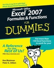 Tapa de Microsoft Office Excel 2007 Formulas & Functions For Dummies (For Dummies (Computer/Tech))