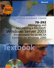 Tapa de 70-292 Managing and Maintaining a Microsoft Windows Server 2003 Environment for an MCSA Certified on Windows 2000 Package