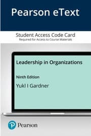 Tapa de Pearson EText for Leadership in Organizations -- Access Card