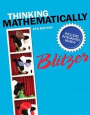 Tapa de Thinking Mathematically with Integrated Review and Worksheets Plus NEW MyMathLab with Pearson EText -- Access Card Package