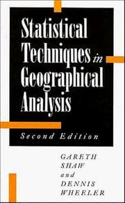 Tapa de Statistical techniques in geographical analysis