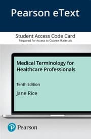 Tapa de Pearson EText Medical Terminology for Health Care Professionals -- Access Card