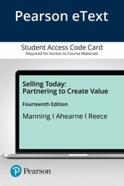 Tapa de Pearson EText Selling Today