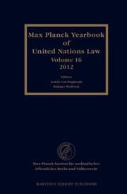 Tapa de Max Planck Yearbook of United Nations Law, Volume 16 (2012)