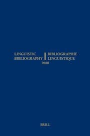 Tapa de Linguistic Bibliography for the Year 2010