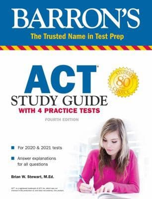Tapa de ACT Study Guide with 4 Practice Tests
